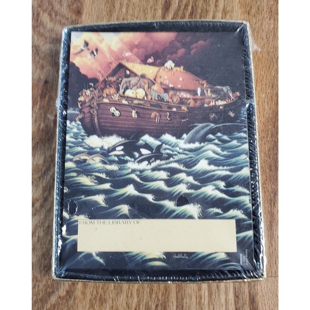 Vintage 1994 Antioch Bookplate, Noah's Ark 30 Self-Stick BOOKPLATES for Library